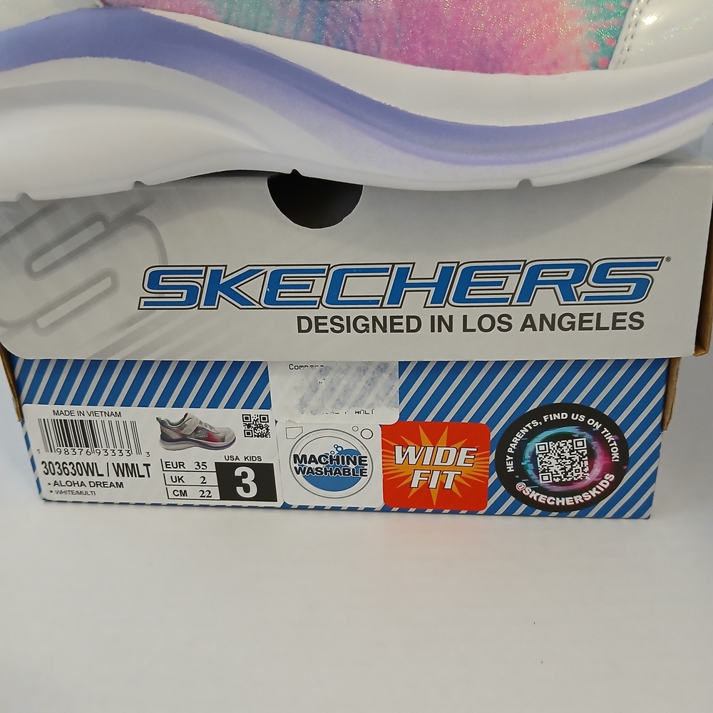 Skechers Kids Tie-Dye Pastel Sneaker - Mint, Pink & Lavender - Picture 4 of 8